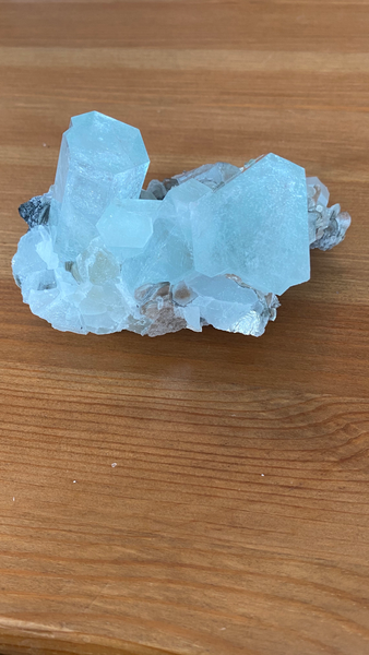 Aquamarine Cluster with Mica - RopesandRocks