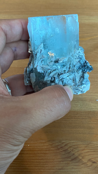 Aquamarine with Mica - RopesandRocks