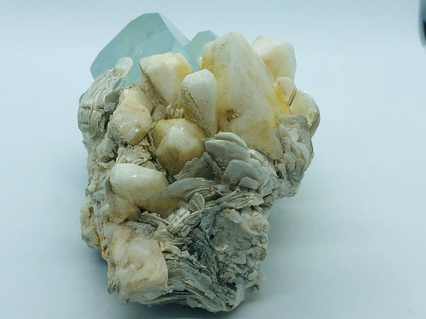 Aquamarine with Albite Crystals and Mica - RopesandRocks