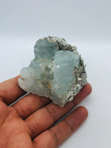 Aquamarine with mica - RopesandRocks