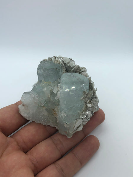 Aquamarine with mica - RopesandRocks