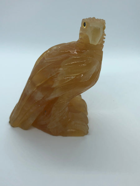 Orange calcite hand made eagle - RopesandRocks