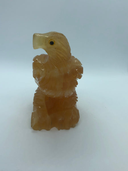 Orange calcite hand made eagle - RopesandRocks