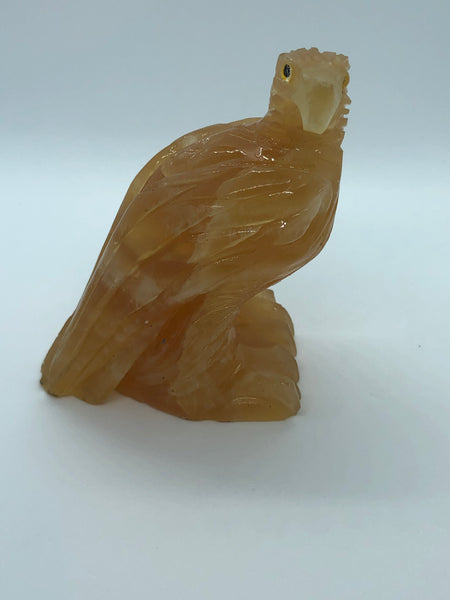 Orange calcite hand made eagle - RopesandRocks