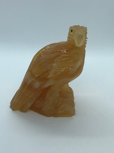 Orange calcite hand made eagle - RopesandRocks