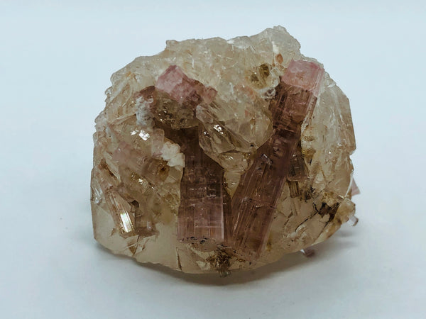 Pink tourmaline with quartz - RopesandRocks