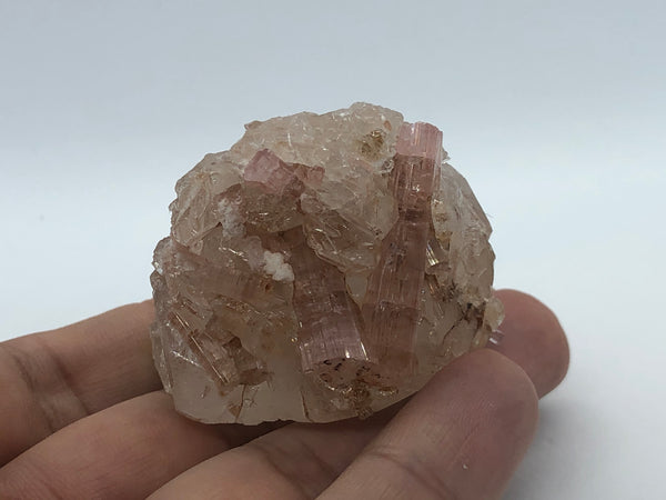 Pink tourmaline with quartz - RopesandRocks