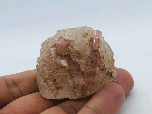 Pink tourmaline with quartz - RopesandRocks