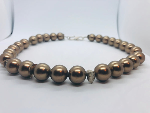 Bronze Pearl Necklace - RopesandRocks