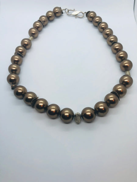 Bronze Pearl Necklace - RopesandRocks