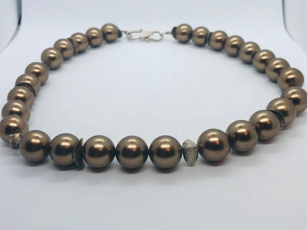 Bronze Pearl Necklace - RopesandRocks