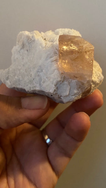 Golden Topaz on Albite - RopesandRocks